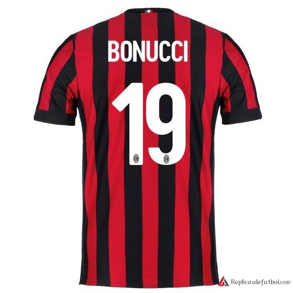 Camiseta Milan Primera equipación Bonucci 2017-2018